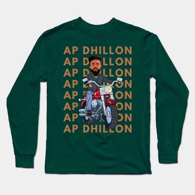 AP Dhillon Punjabi Singer | The Biker | AP Dhillon Products Long Sleeve T-Shirt by A Jersey Store